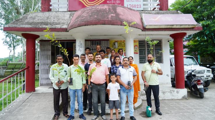 Postal workers planted trees in Dehra under the 'One Tree in the Name of Mother' campaign.