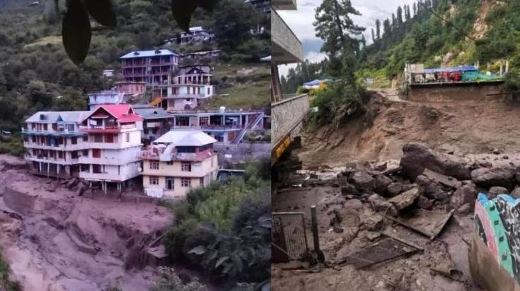Kullu: Cloud burst in Manikarna Valley, sheds along with shops were washed away, people ran to save their lives.