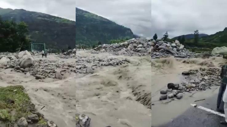 Rain havoc in Manali, flood again in Palchan drain, Manali-Leh road also closed