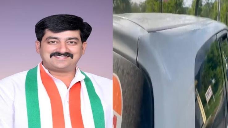 MLA Vivek Sharma's car attacked, miscreants committed the crime with rods