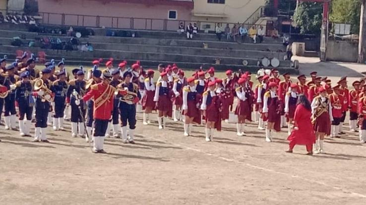 Two day state level band competition started in student school Kunihar