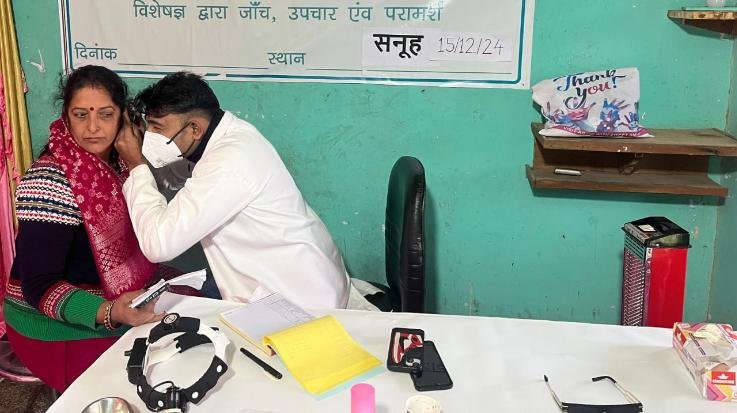 Free health camp organized by Hans Foundation in Thural Kangra