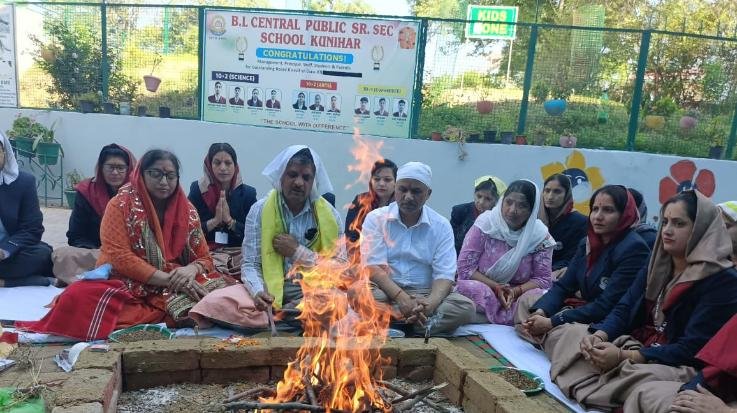 The new session started with the worship and offering of Goddess Saraswati in BL School Kunihar
