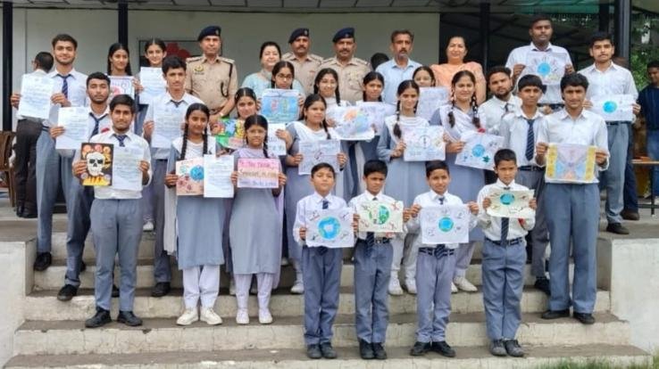 Voice against drug abuse, speech and poster making competition was organized in Bal School Jwalamukhi