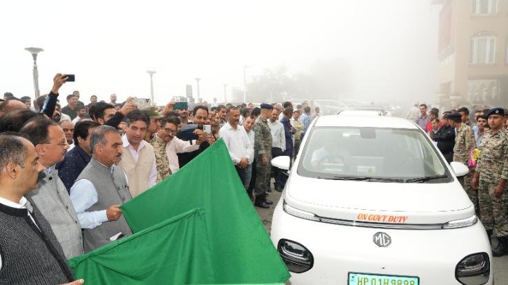 Chief Minister Sukhu flagged off 20 e-taxis under the Rajiv Gandhi Self-Employment Scheme. Ask ChatGPT