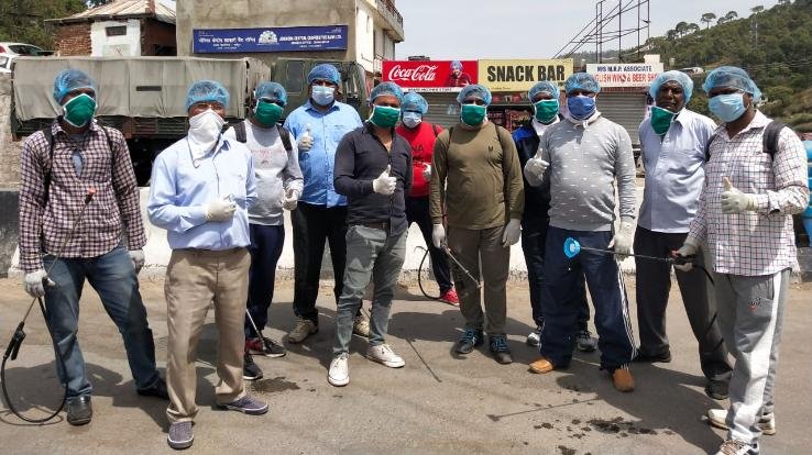 बाबा राव की जयंती पर धरमपुर को किया सैनीटाइज़