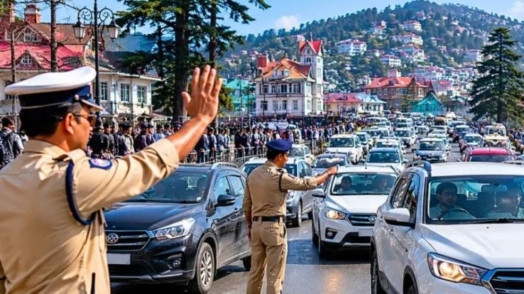  Shimla Police maintains excellent traffic arrangements during tourist season, 7.20 lakh vehicles enter the city in a month