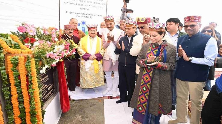 Foundation stone laid for ICMR research center in Keylong; Nadda performs the ceremony.