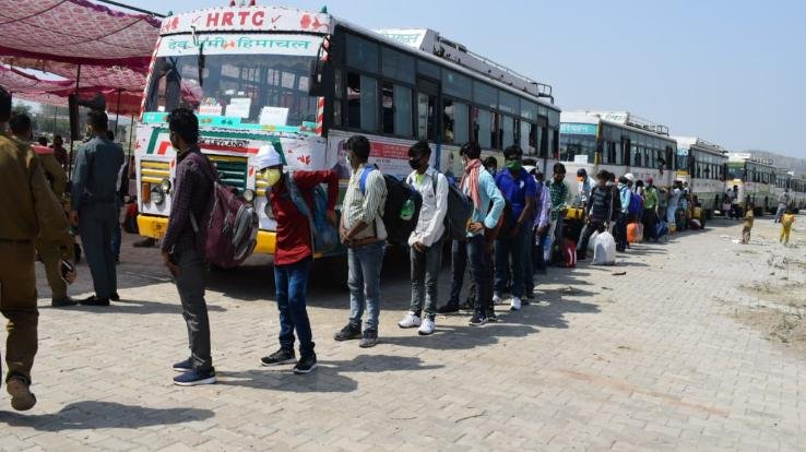 कालका से विशेष श्रमिक रेलगाड़ी में भेजे गए 1586 व्यक्ति 