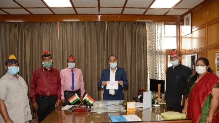 पूर्व सैनिक लीग मंडी ने कोविड-19 फंड में किया अंशदान