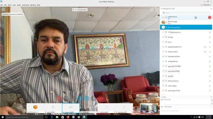 केन्दीय मन्त्री अनुराग ठाकुर भाजपा मण्डल झंडूता की वर्चुअल रैली को किया सम्बोधित