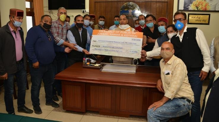 जुब्बल, नावर और कोटखाई के लोगों ने कोविड-19 फंड में किया 76 लाख रुपये का अंशदान