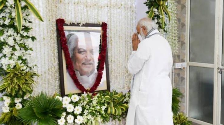 PM pays tributes to late Keshubhai Patel, former CM of Gujarat.