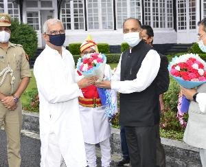 राजेंद्र विश्वनाथ आर्लेकर का शिमला पहुंचने पर अभिंनदन
