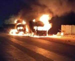 A painful accident occurred in Ajmer, two vehicles became a ball of fire, four people were burnt alive