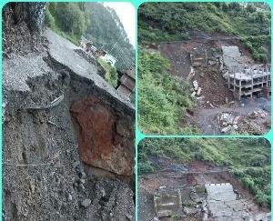 Shimla: NH-205 closed due to road collapse due to heavy rain