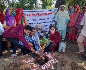 Jwalamukhi: Plantation done by Panchayat members in Jakhota Panchayat