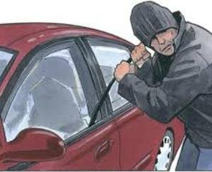 Thieves ran away with a car parked in the hospital premises