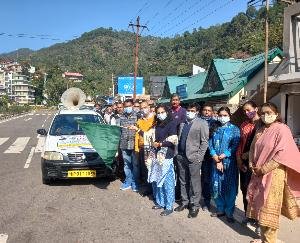 Deputy Commissioner Solan flagged off Jan Manch publicity vehicle from Jabali