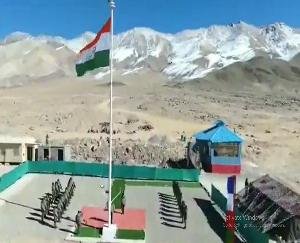 Indian Army hoists 76 feet tall national flag in Henley Valley Ladakh