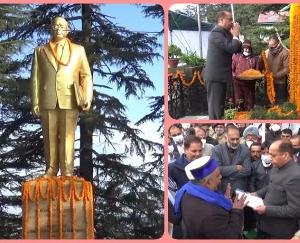 Shimla: Chief Minister Jai Ram Thakur pays tribute to Dr. Bhimrao Ambedkar on his death anniversary.