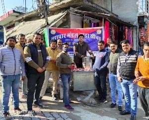 Kangra: Dada Siba Business Board celebrated the new year by distributing pudding