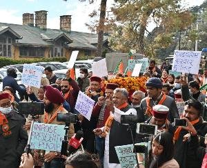 BJP took out a funeral procession in Shimla over the lapse in PM Modi's security