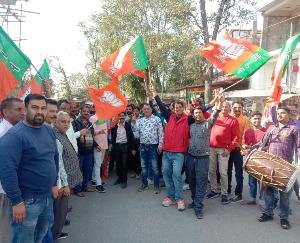 wave of happiness in the BJP on the victory of the BJP with a huge majority in four states