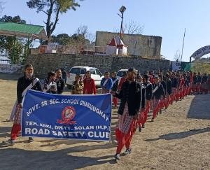 Students took out awareness rally regarding road safety rules