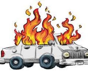 train of a railway employee burnt in smoke