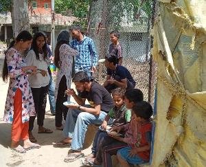 ABVP Dehra celebrated Ambedkar Jayanti by having a banquet with the children of poor families
