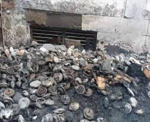 Fire broke out in illegal junk shop on forest department land