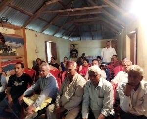 A meeting of villagers regarding protest demonstration, strategy made
