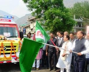 Jagat Prakash Nadda and Jai Ram Thakur gave green signal to additional 50 ambulances under National Ambulance Service 108