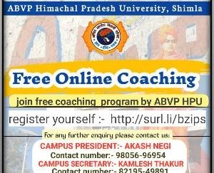 ABVP HPU unit will provide free coaching for university entrance examination