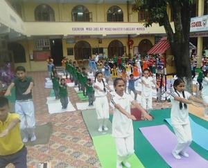 11 schools did yoga in GAV Public School on World Yoga Day