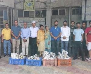 Block Congress Fruits distributed in Ayurvedic College on the birth anniversary of Virbhadra