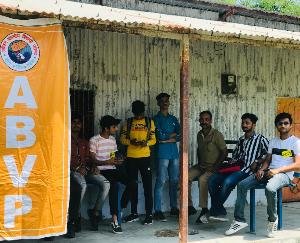 Student council workers engaged in free registration