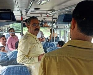 Transport Minister inspects new HRTC bus in Dehra