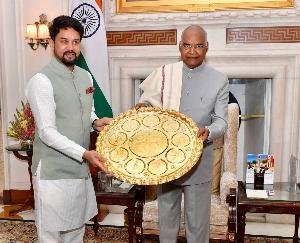 Anurag Singh Thakur meets 14th President Ram Nath Kovind