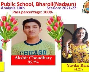  DAV Bhadoli School's 10th and 12th CBSE exam results were 100%