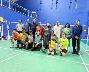 Principal Vijayata Choudhary inaugurated the bouts of the second day of the Badminton competition