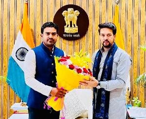  BJP youth leader Dr Sukrit Sagar met Union Minister Anurag Thakur, politics became hot