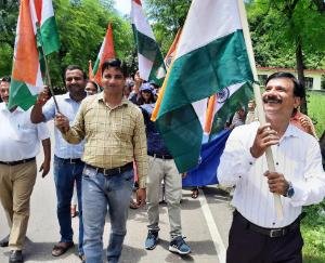 Rally taken out in Jaisinghpur College under the Amrit Mahotsav of Independence, under the tricolor campaign at Har Ghar