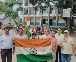  Students of various schools took out Tricolor Yatra for the Amrit festival of independence