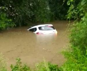 Two youths pulled out the SDM's car stuck in the Beas's strong current without fear.