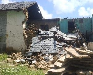 Two houses damaged by heavy rains in Bhagetu village