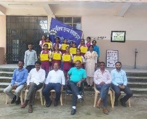 Under-19 girls of Jaladi School won Kabaddi