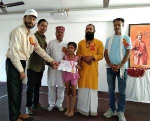  Avantika won two gold medals in the district level Yogasan sports competition