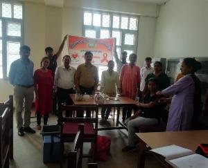 Jaisinghpur:- Vaccination camp was organized under the Government College Jaisinghpur Red Rib Club